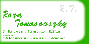 roza tomasovszky business card